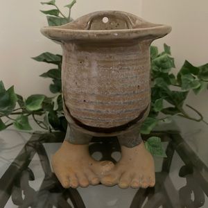 Vintage Art Pottery Toothbrush Holder! 70’s! Signed Stamped.